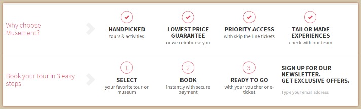 Musement benefits Screenshot