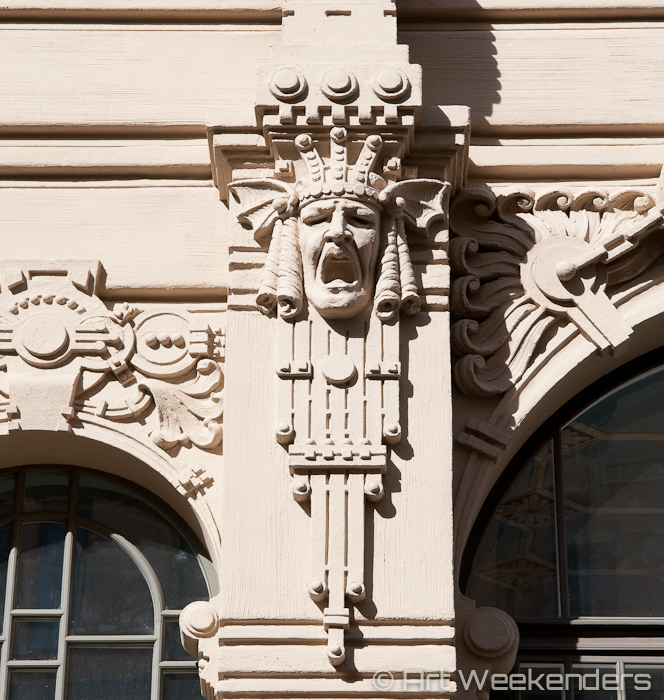 Detail of Art Nouveau in Riga