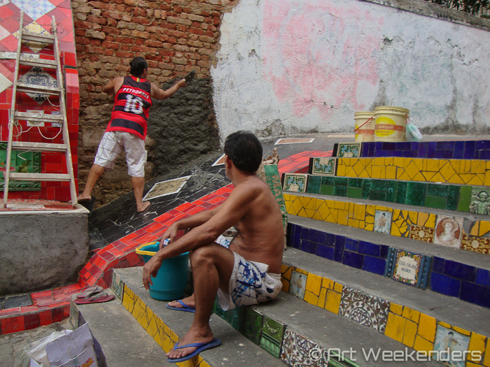 Work on Selarón's stairs - 2014-Brazil-Selaron-Stairs-WMAW (5)