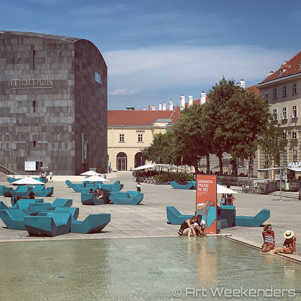 A summer day in the Museumquartier in Vienna Austria
